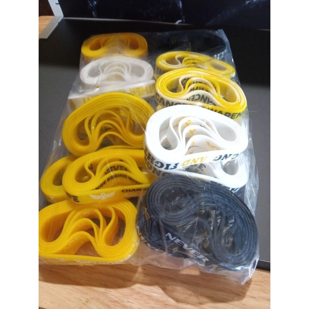 100 Childhood Cancer Plastic Bracelets
